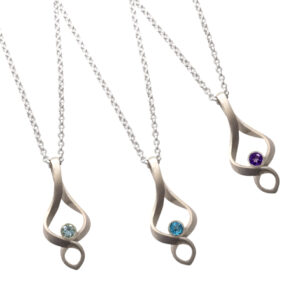 Mini Eternal Wave gem-set pendant - From £159