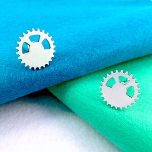Cyclist silver cufflinks