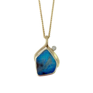 boulder opal and diamond