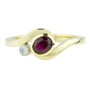 ruby and diamond wave ring