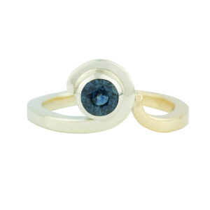 Teal sapphire ring_front teal sapphire engagement ring