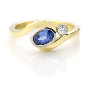 sapphire and diamond ocean ring