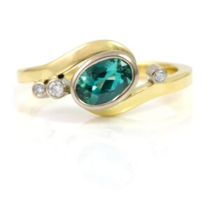 lagoon tourmaline and diamond ring