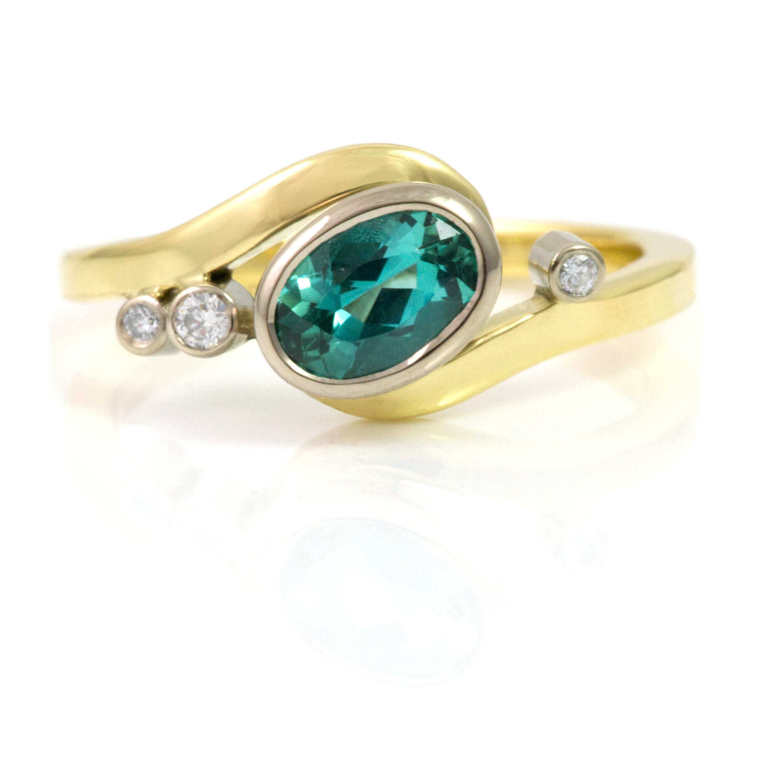 Sea Foam 18ct gold lagoon tourmaline and diamond ring - £5,995 1 lagoon tourmaline and diamond ring