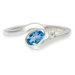 blue topaz silver ring